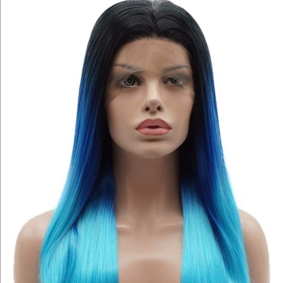 ??MERMAID 24” BLUE OMBRÉ GLUE-LESS LACEFRONT WIG
